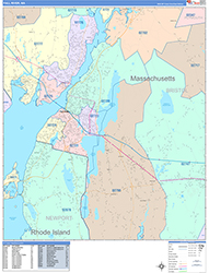 Fall River Wall Map Color Cast Style 2026